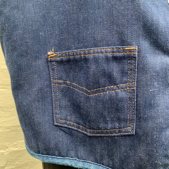 VTG Roebucks Denim Vest w/ Sherpa lining Sz L - Picture 6 of 8